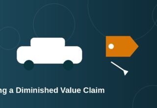 Illustration of a repaired car with a resale value price tag showing a markdown